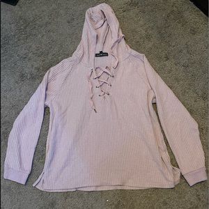 Light pink hooded shirt